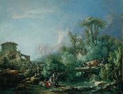 Francois Boucher The Gallant Fisherman, known as Landscape with a Young Fisherman France oil painting artist
